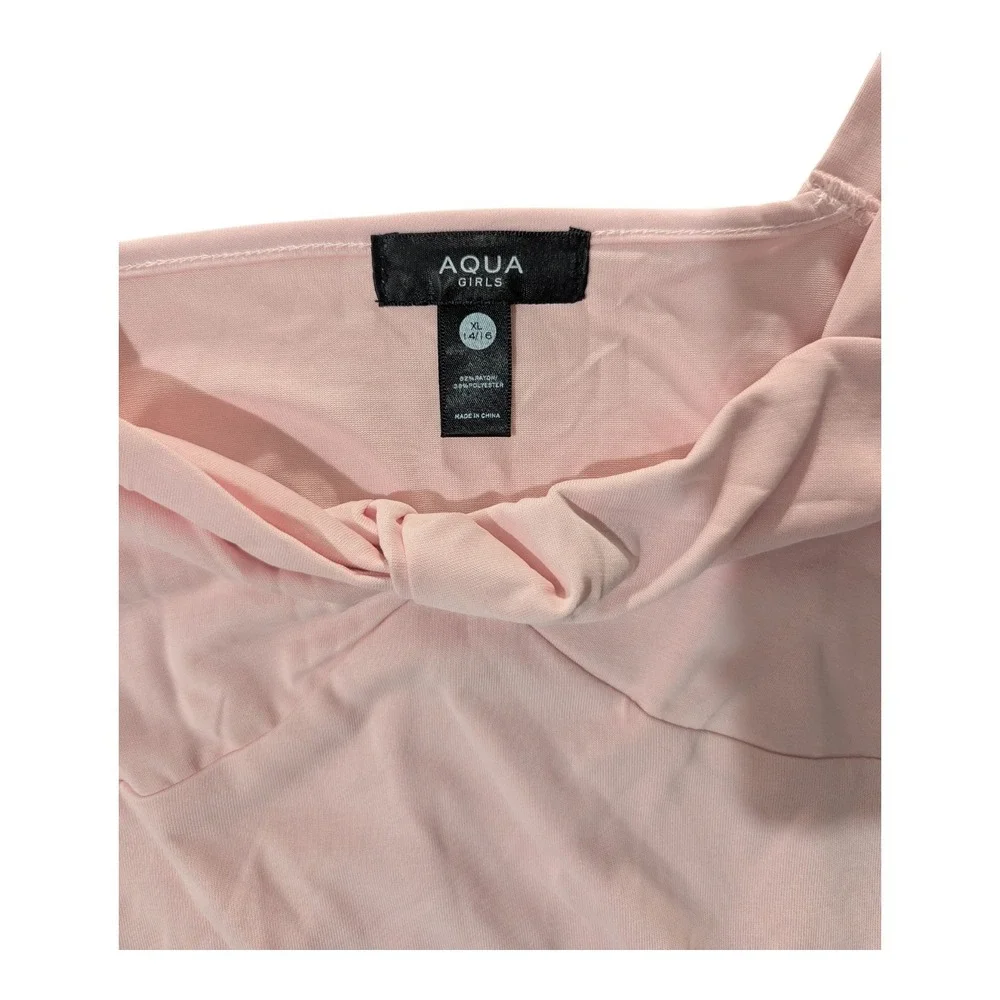 BBC-3 Aqua Kid's Girl's Solid Twist Bust Top Size XL - Pink‎